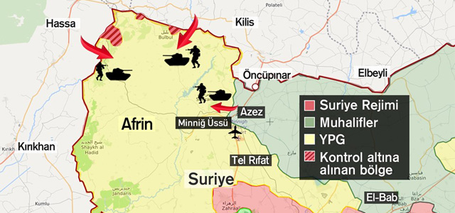 TSK'dan Afrin için yeni cephe (Zeytin Dalı Harekatı'nda 3. gün)