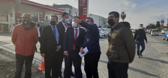 Başbakan Saner yapımı devam eden Girne –Alsancak Yolu 1. Etap Projesinde incelemede bulundu