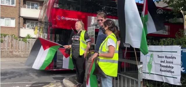 İngiltere'de 200'ün üzerinde bisikletli Filistin'e destek için pedal çevirdi