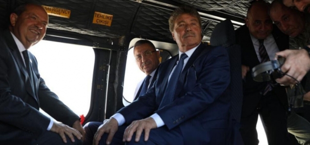 Tatar ve Oktay, askeri helikopterle yangın bölgesine gitti