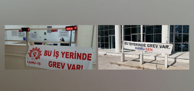 Kamuda örgütlü 4 sendikanın Lefkoşa ve Girne'deki grevi devam ediyor